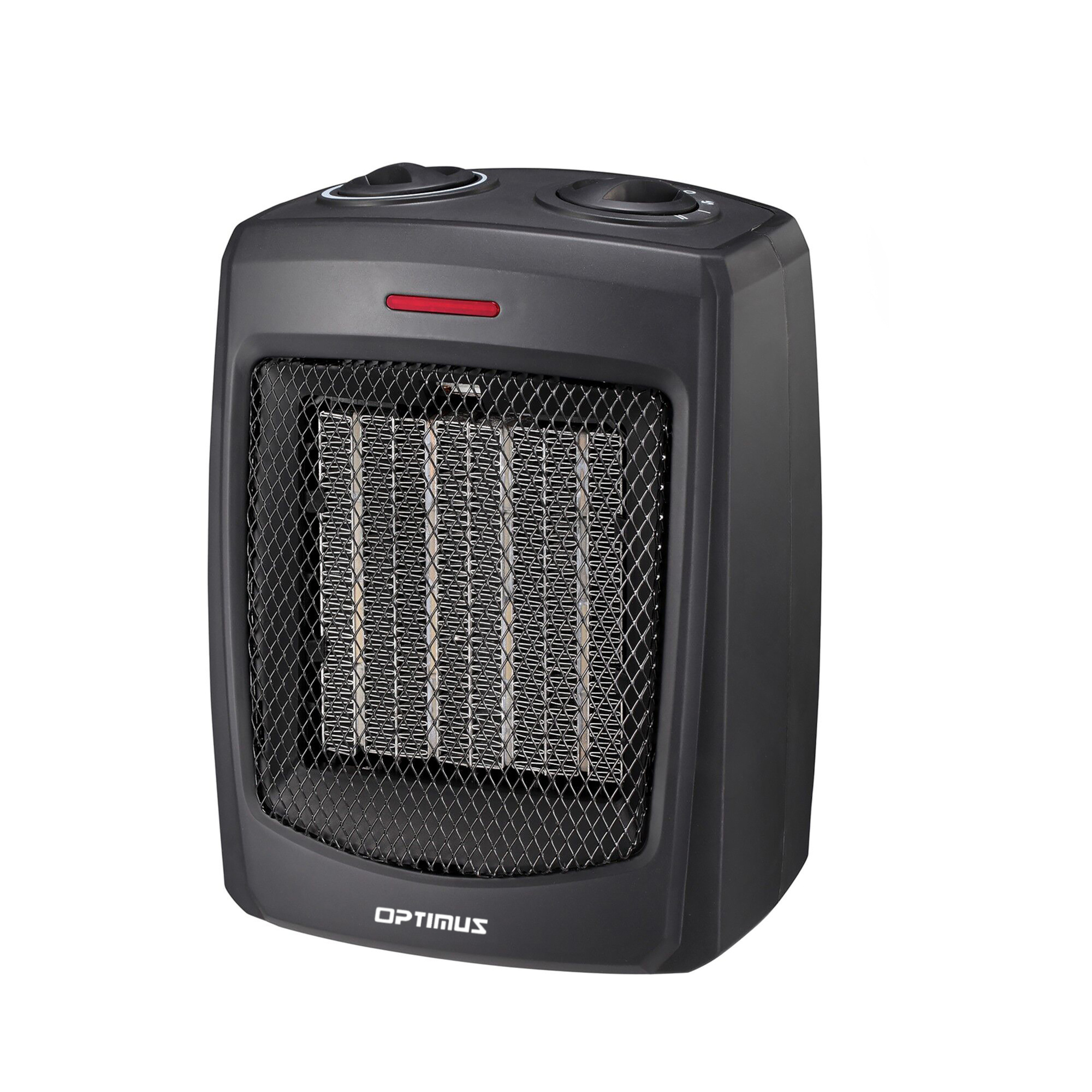 Optimus Portable Ceramic Heater — 1500W, Adjustable Thermostat, Tip-Over Safety Switch, Overheat Protection, Model# H-7001
